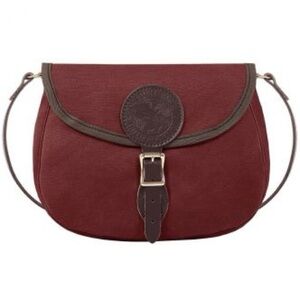 Duluth Pack Canvas & Leather Shell Crossbody Shoulder Bag Purse Burgundy USA Med